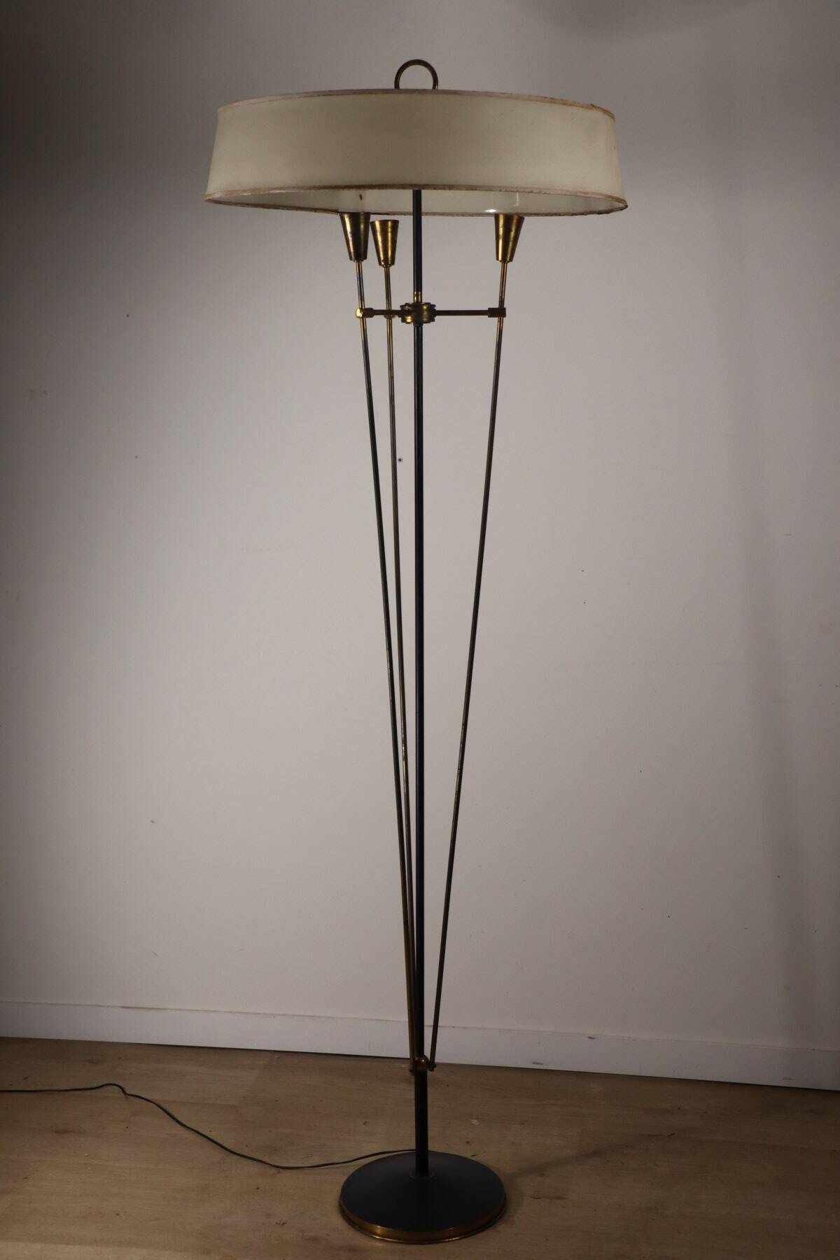 Vintage Arlus floor lamp in metal and brass, 1960