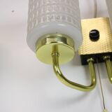 1970s Pair of Two Wall Lamps with Glass Shades, Germany