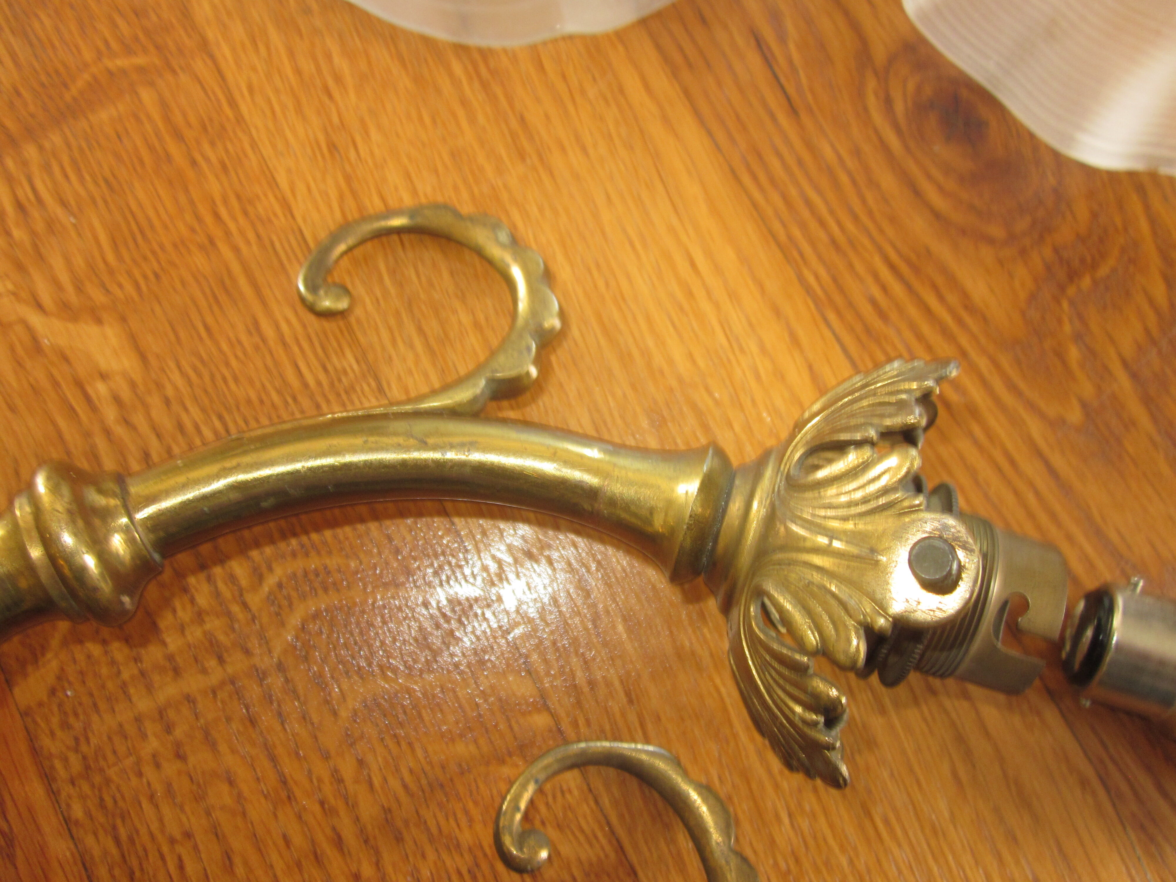 Pair of old bronze sconces
