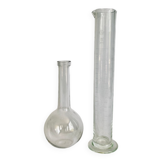 Duo of glass vases