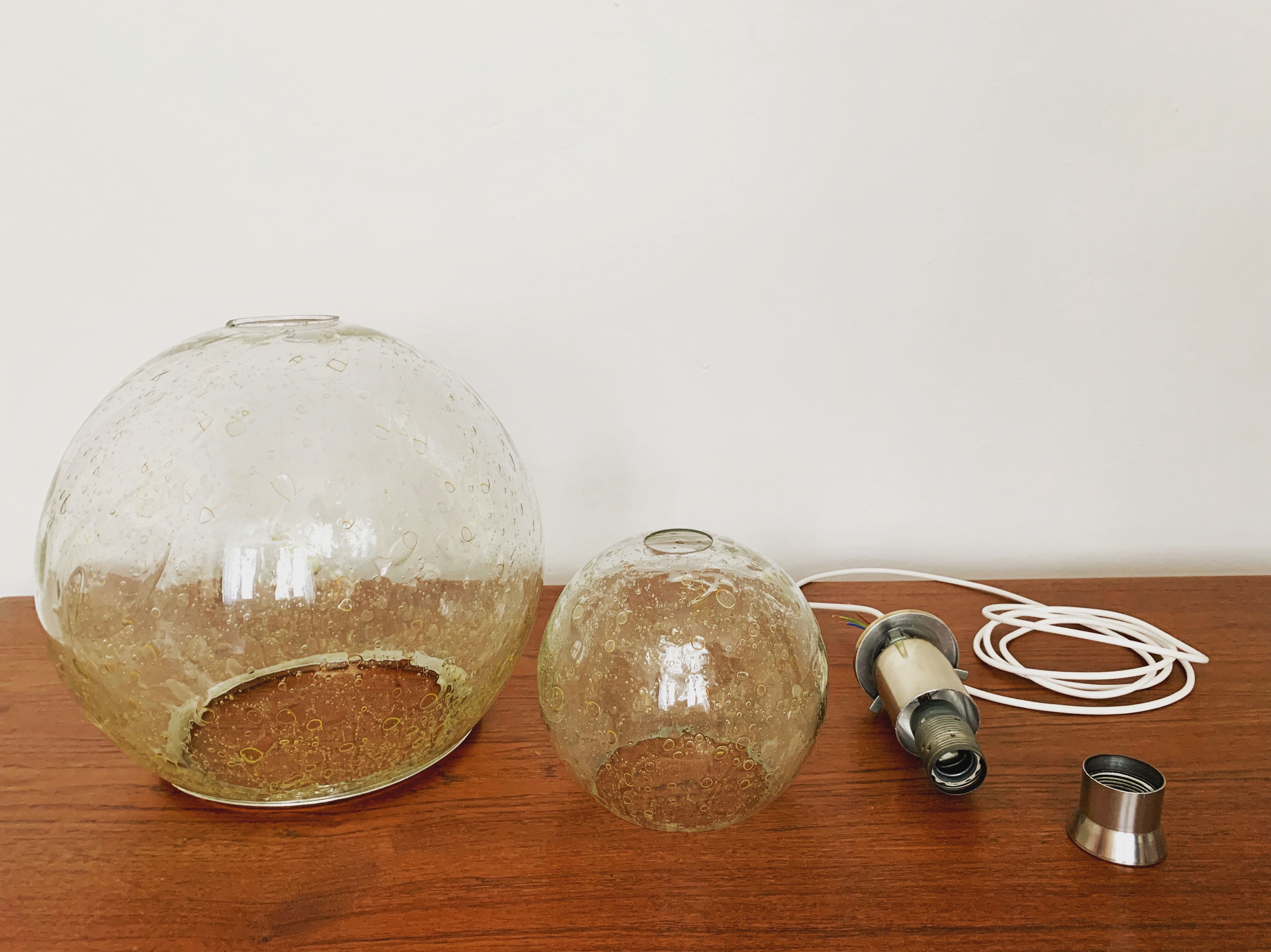 Bubble glass pendant lamp by Doria