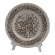 Set of 12 white plates - Brown floral patterns, vintage prairie charm