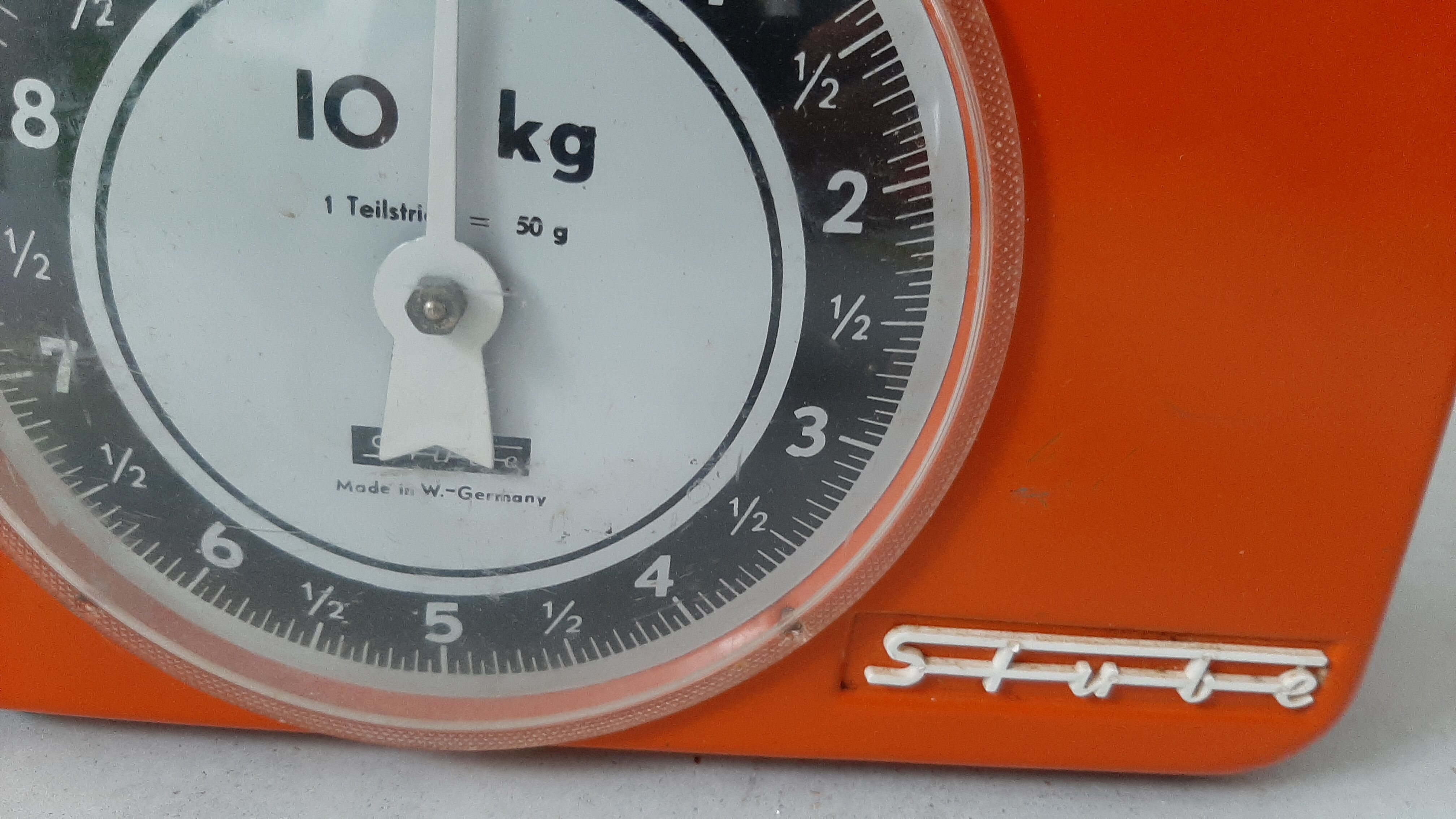 Vintage kitchen scale Stube West Germany orange