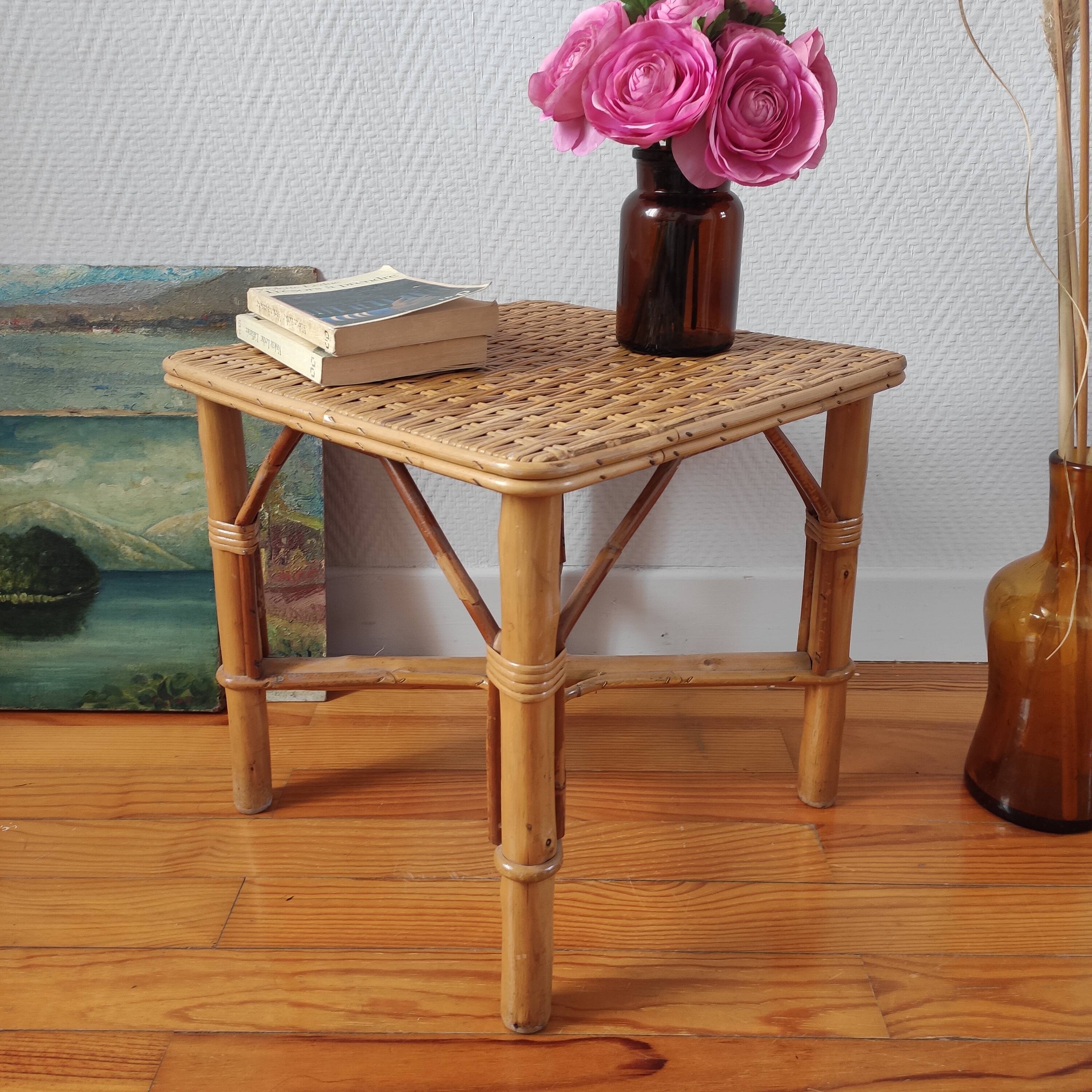 Rattan bedside tables