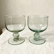 Pair of hand-blown glass goblets
