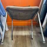 Chaise en métal et tissu vintage 70