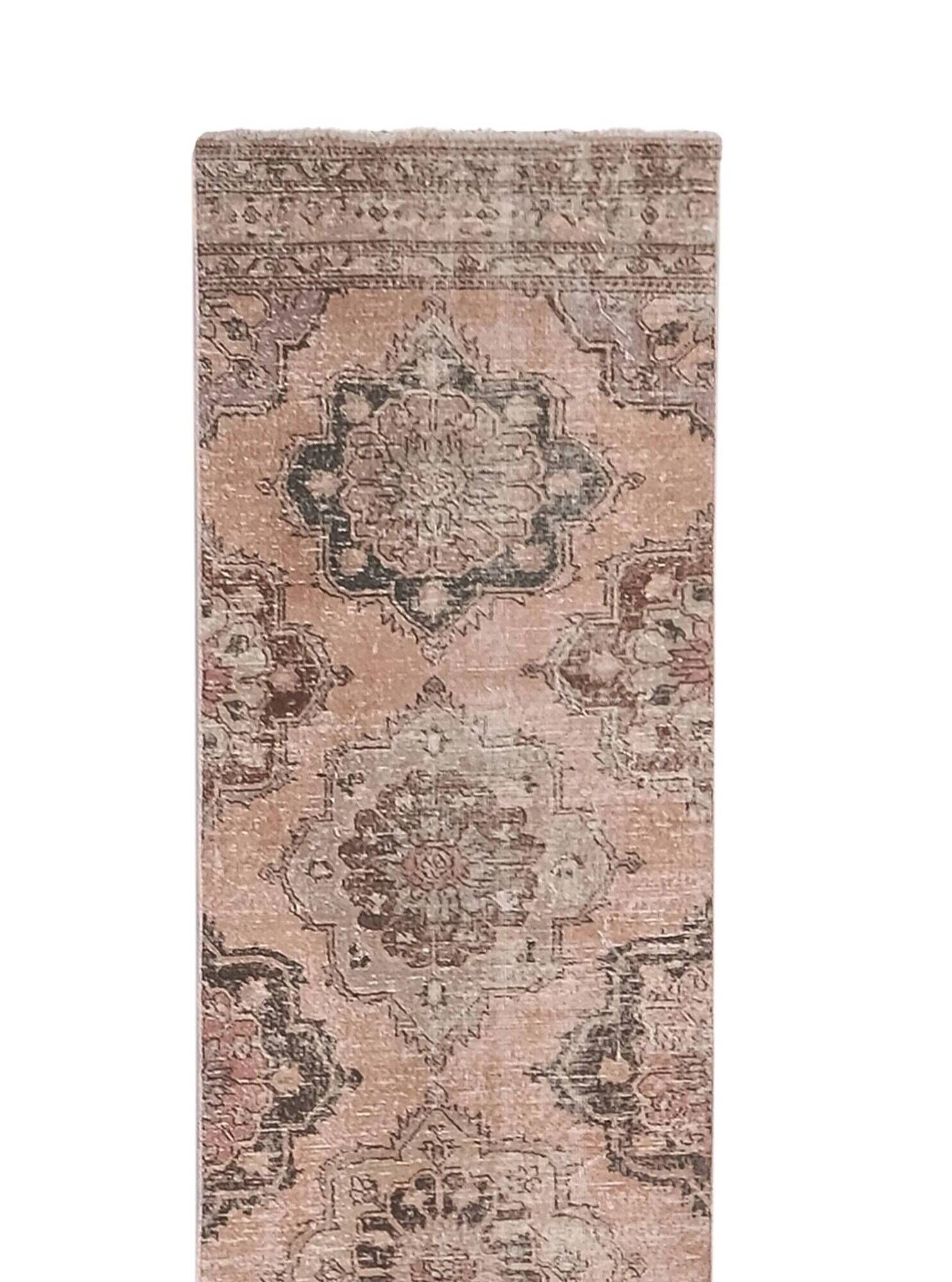 Vintage Turkish hallway rug 80x726 cm