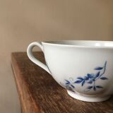 Cup and saucer Haviland Limoges blue and white porcelain