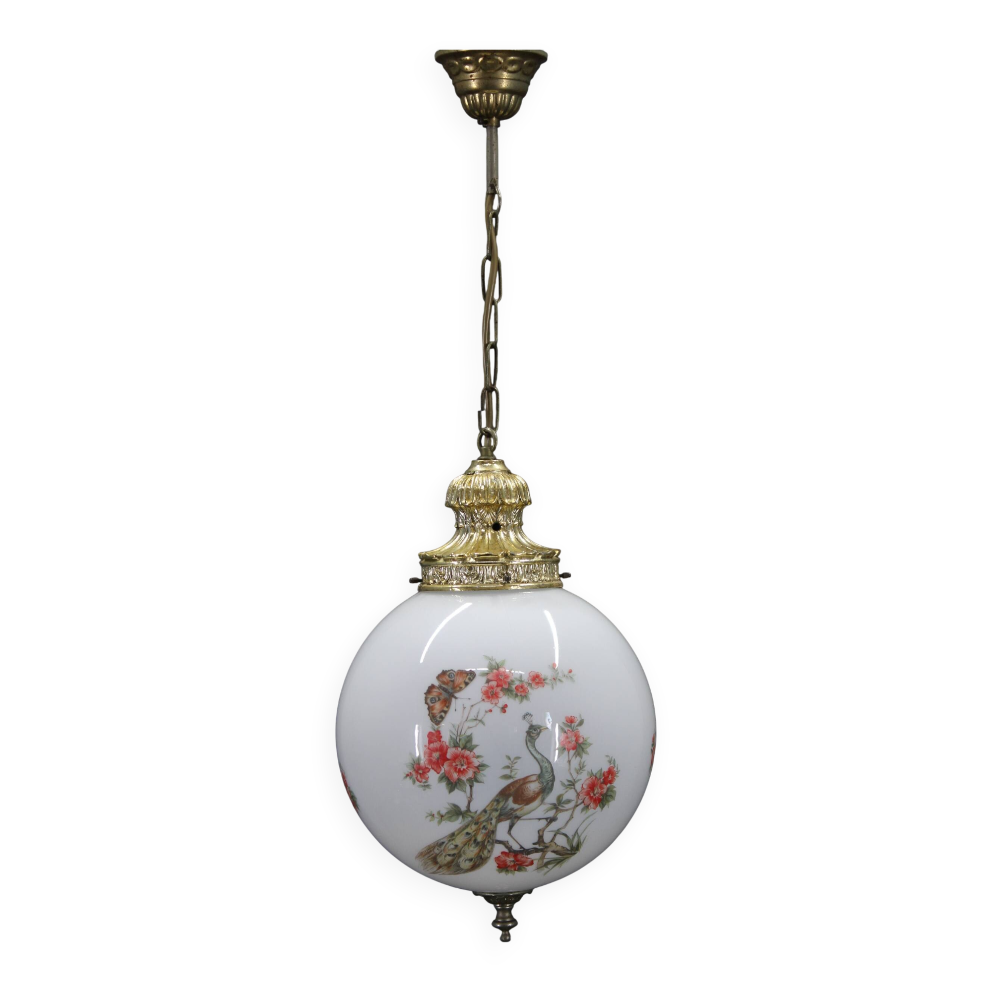 1970s Glass Pendant Light, Czechoslovakia