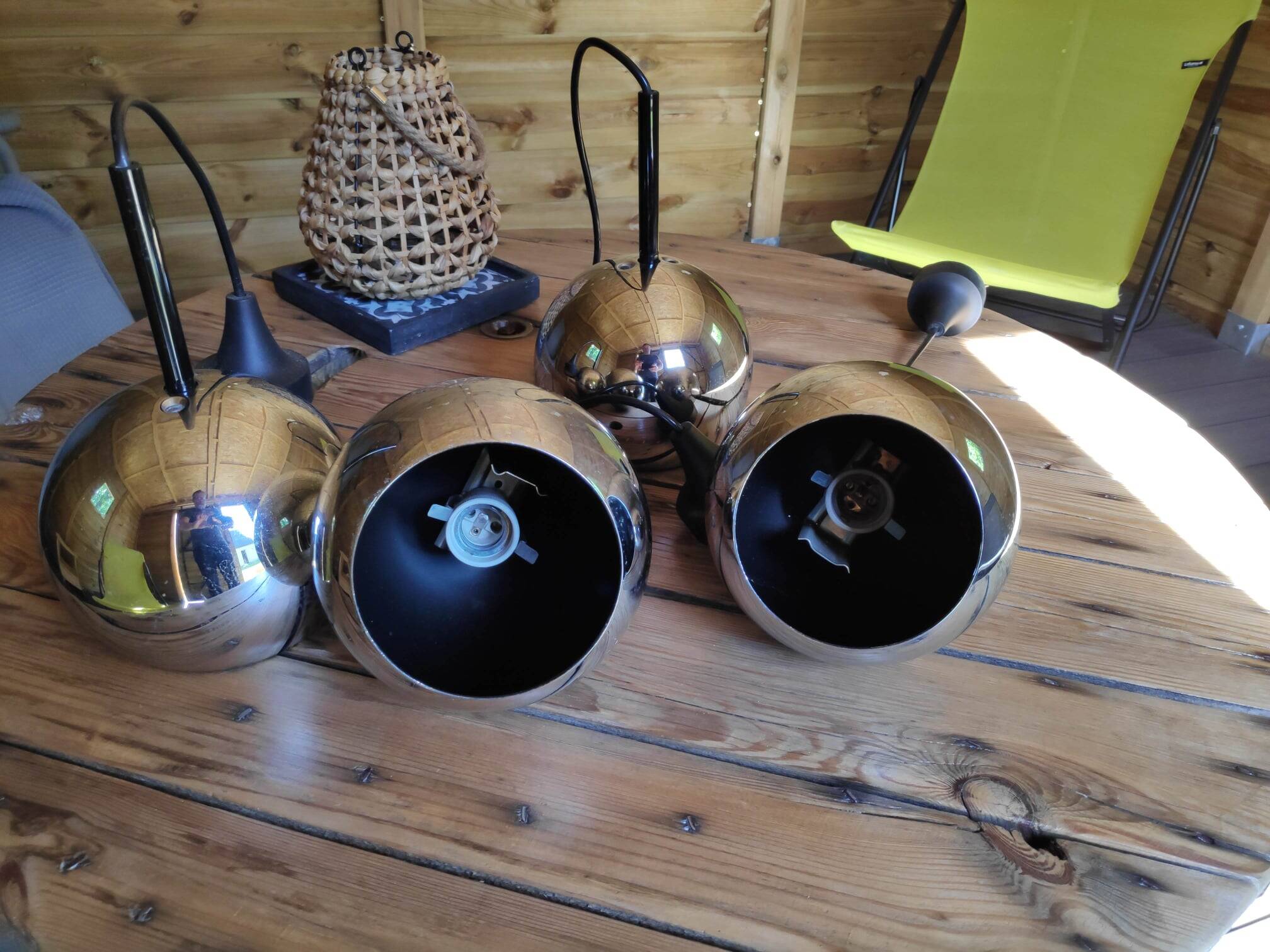 Set of 4 real STAFF pendant lights from the 70s