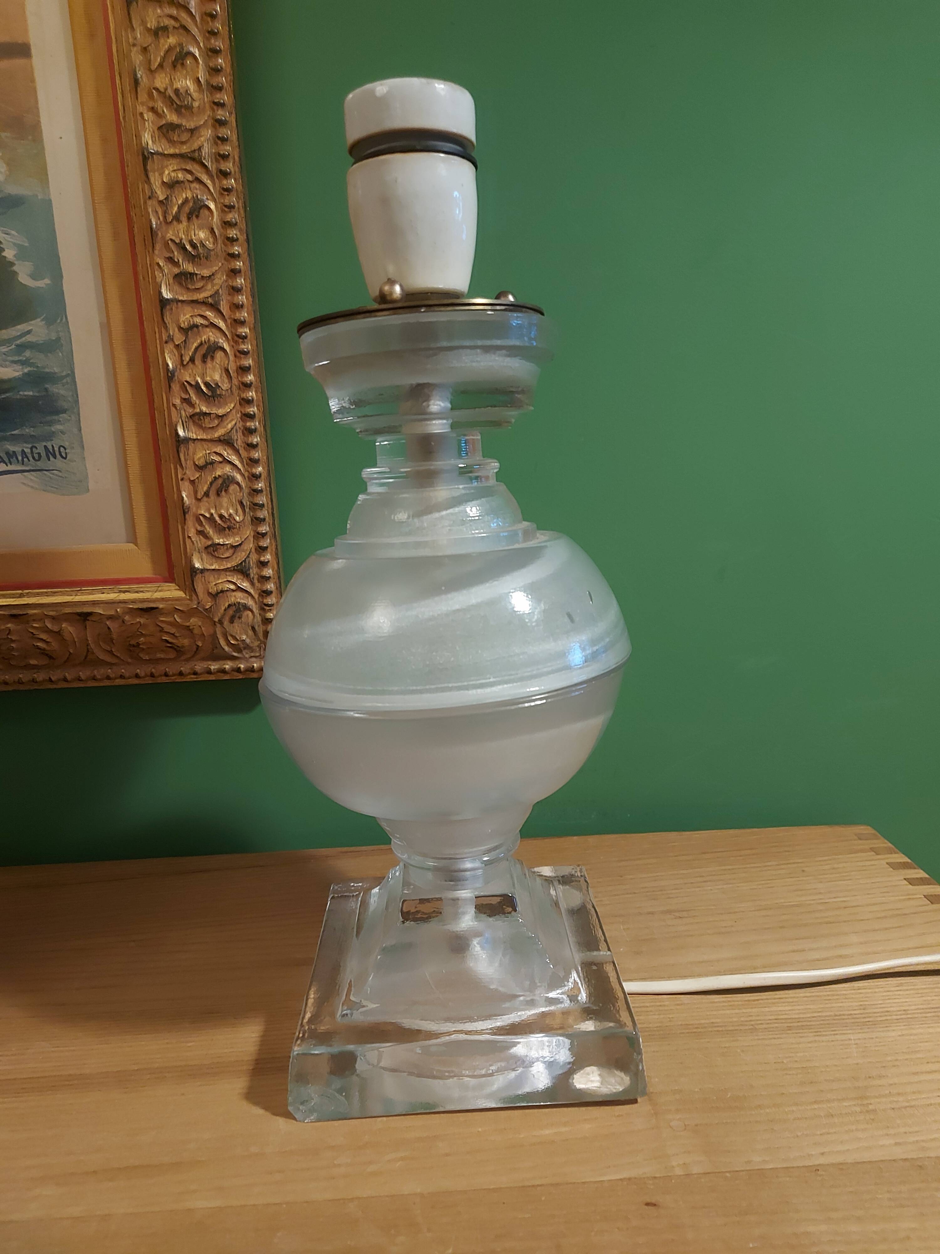Lamp bases in blown glass, molded, Medici, baluster