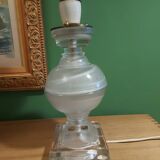 Pieds de lampe style Médicis balustre en verre souffé  et moulé