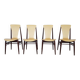 Set of 4 floating seat dining chairs / 1950s