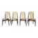 Set of 4 floating seat dining chairs / 1950s