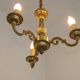 French Vintage Mid-Century Bronze 3-Light Traditional Style Chandelier
