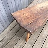 Brutalist bench solid wood tripod