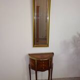 Hall mirror, gilded frame with fillets and fleur-de-lis.