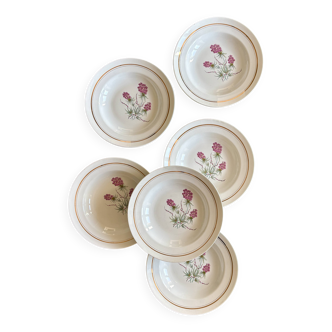 Set of 6 vintage deep plates - Moulin des Loups