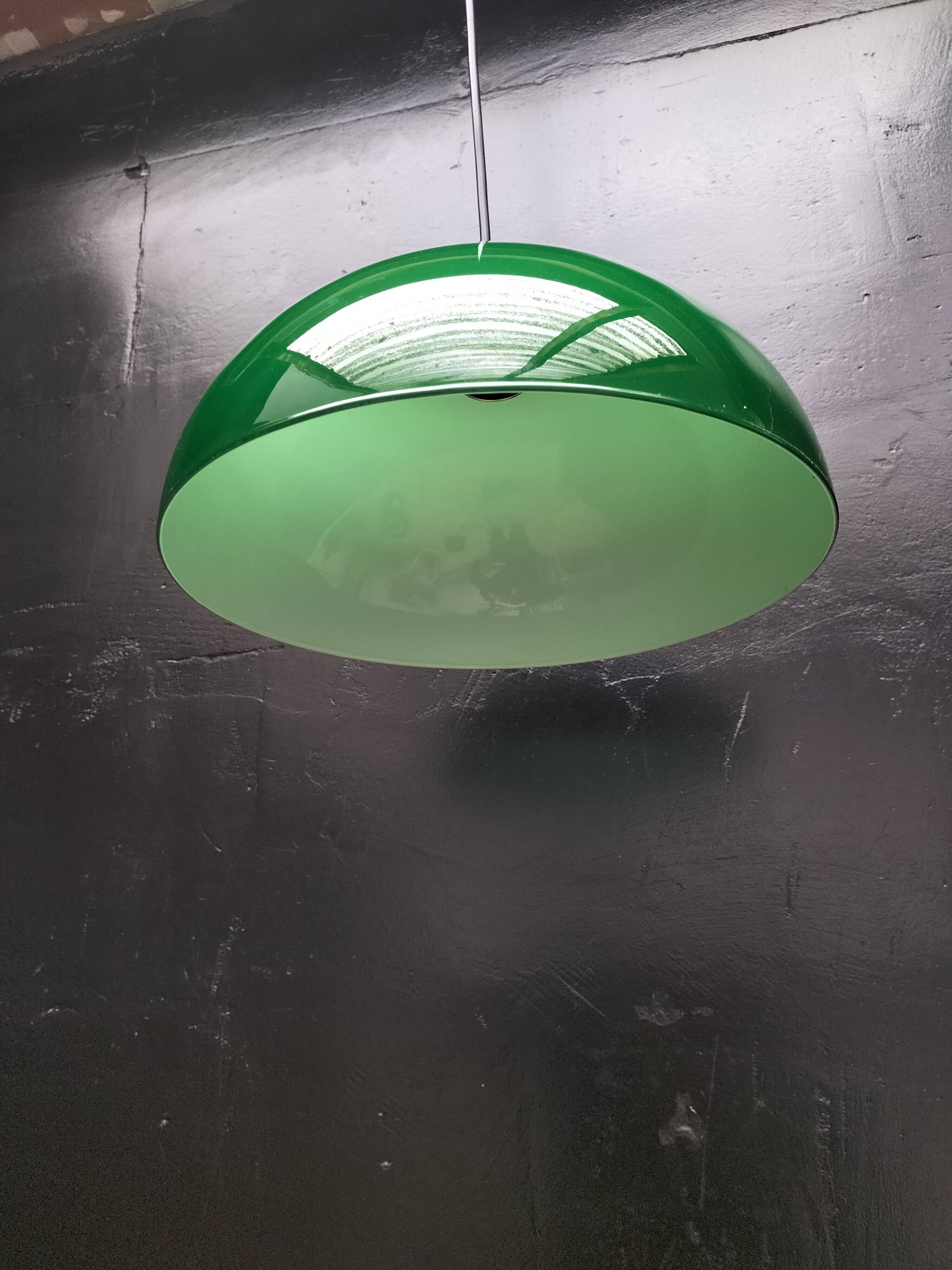 Green opaline pendant light