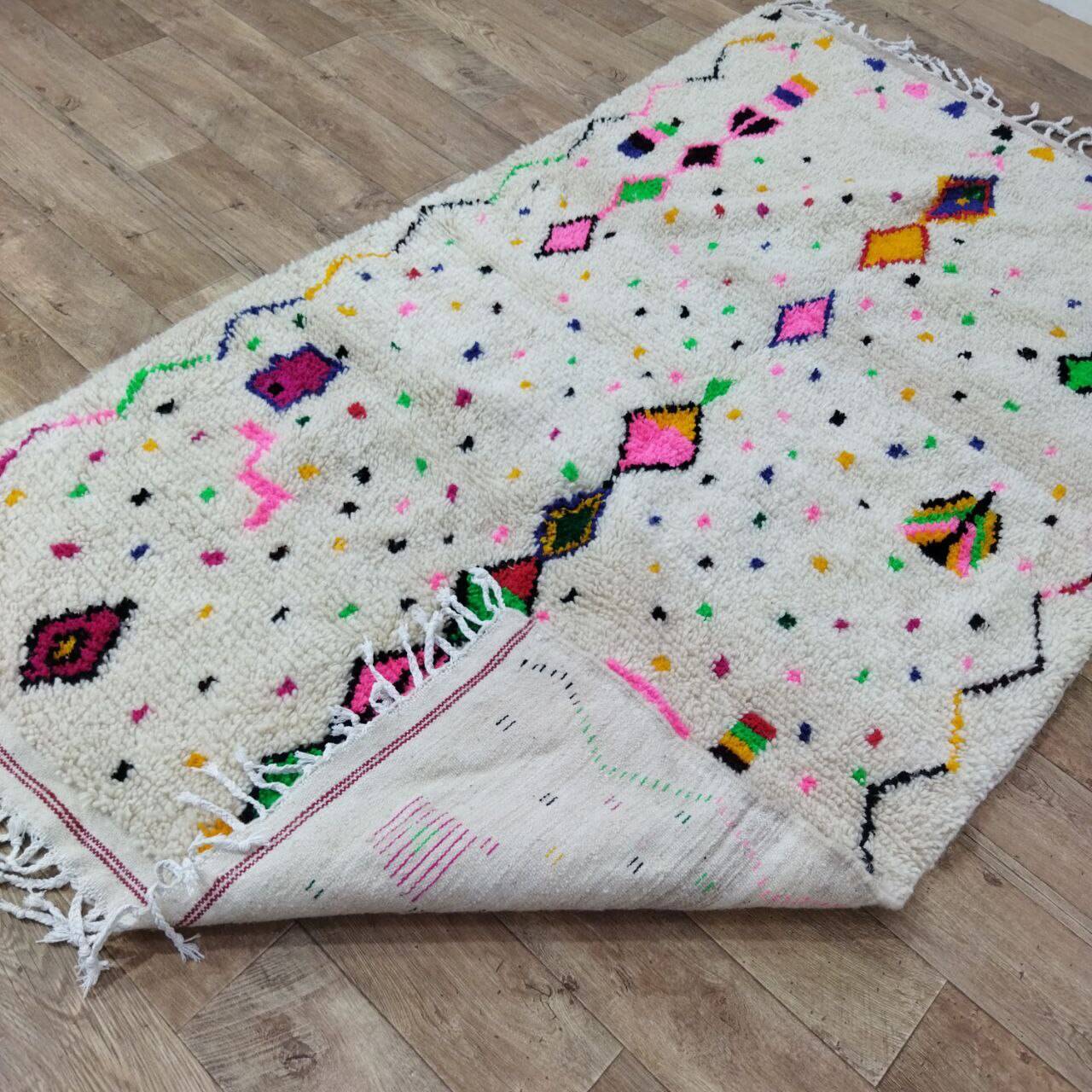 Handmade wool Berber rug 247x140 cm