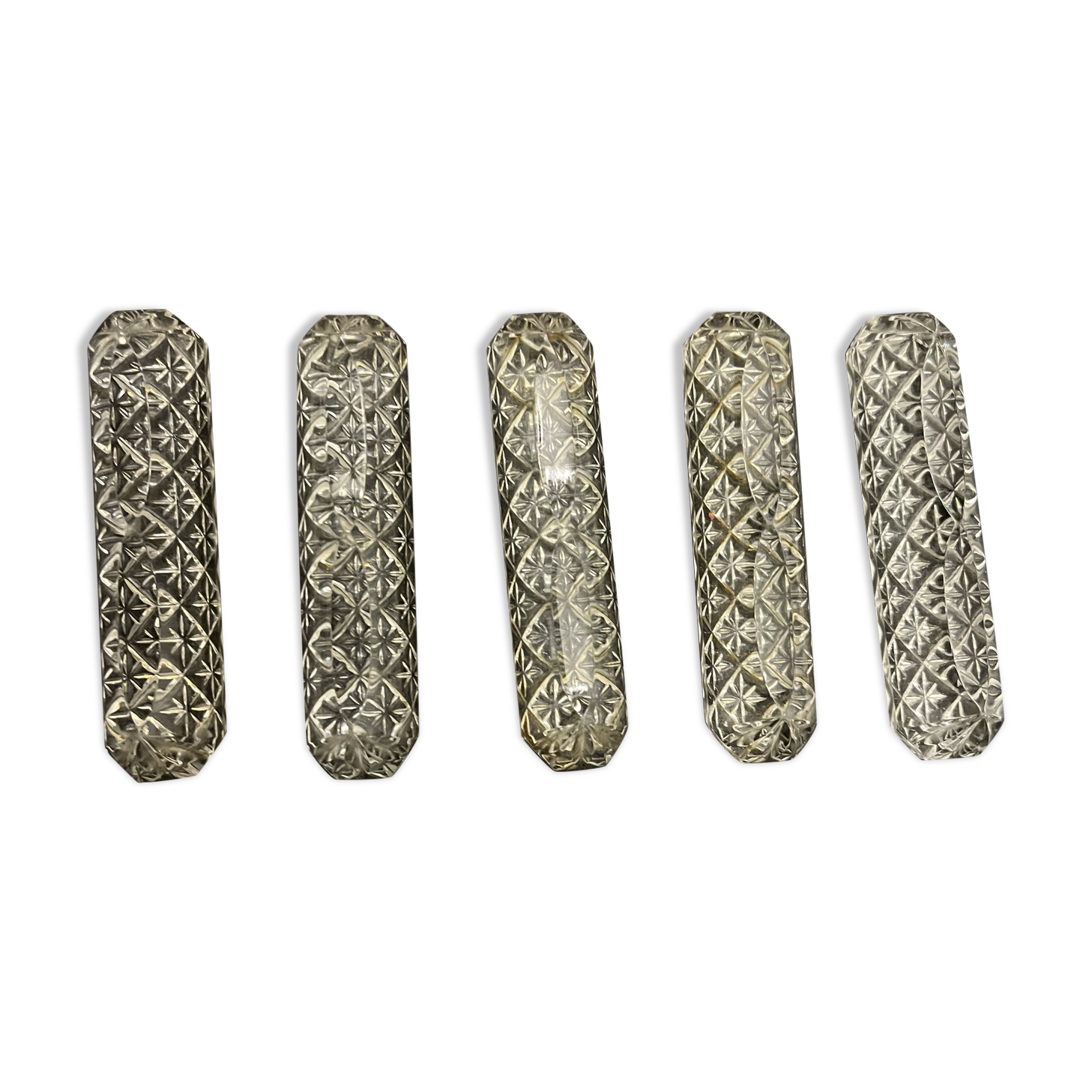 5 cut crystal knife holders