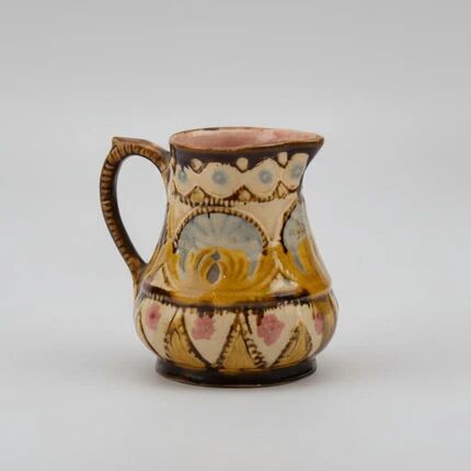 Beige vintage pitcher in Nimy earthenware