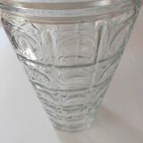 Transparent Art Deco style molded glass vase
