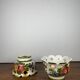 Pair of hand-painted ceramic pendant lights, 1980
