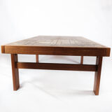 Table basse en teck avec carreaux de design danois, années 1960