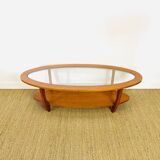 Scandinavian oval teak coffee table