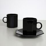 7 black cups Octime Arcoroc Esso collection