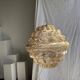 Suspension or rattan lampshade in an elongated spherical shape, layered H80 D