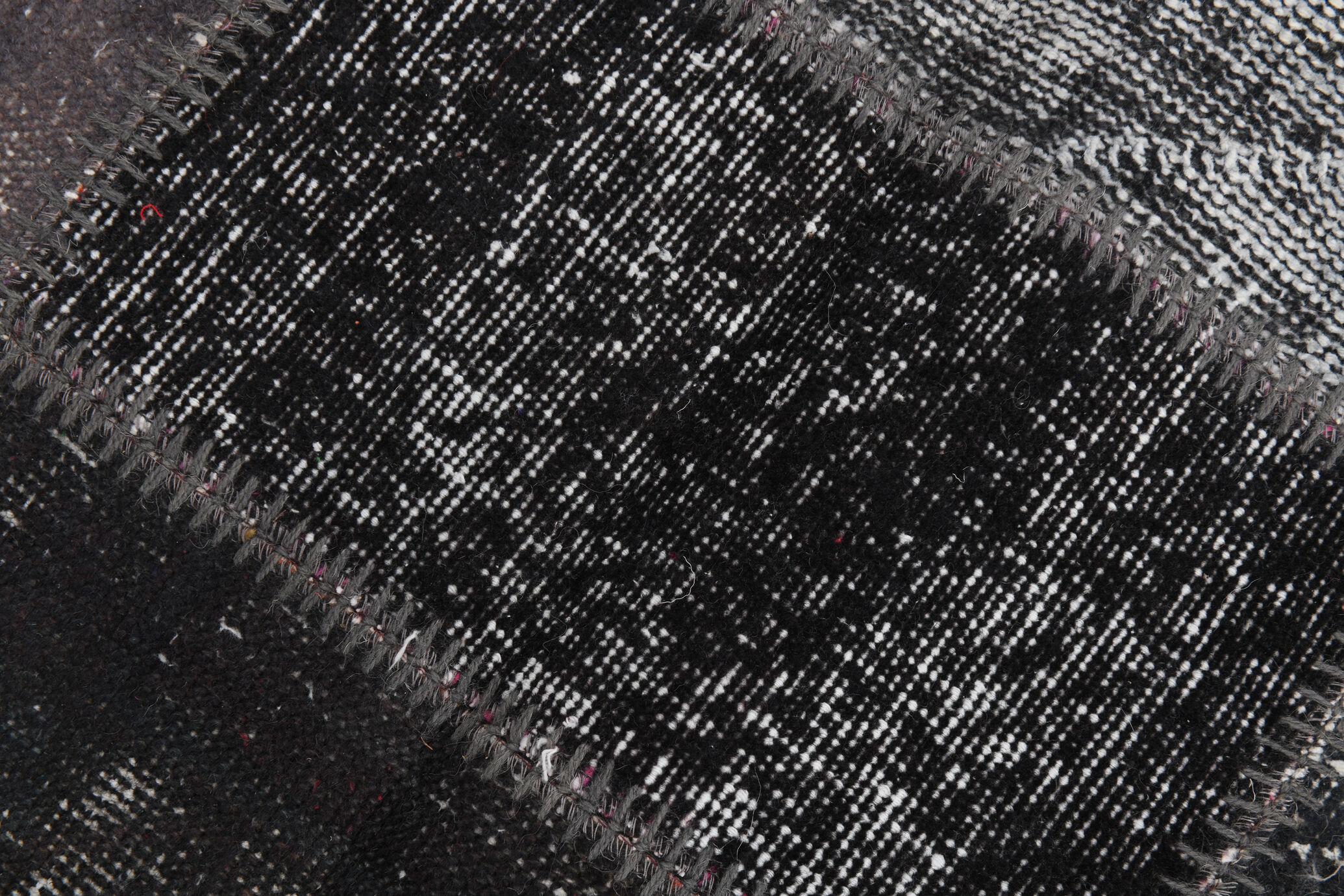 7x10 distressed black & gray vintage rug, 299x203cm