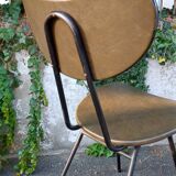 Pair of 50s chairs in metal and skaï