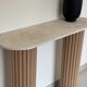 Console travertin et bois | chêne brut
