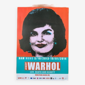 Affiche originale exposition "Andy Warhol" Jackie Kennedy 30x42cm 2013