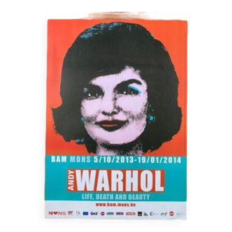 Affiche originale exposition "Andy Warhol" Jackie Kennedy 30x42cm 2013