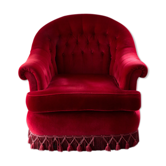 Fauteuil crapaud grenat