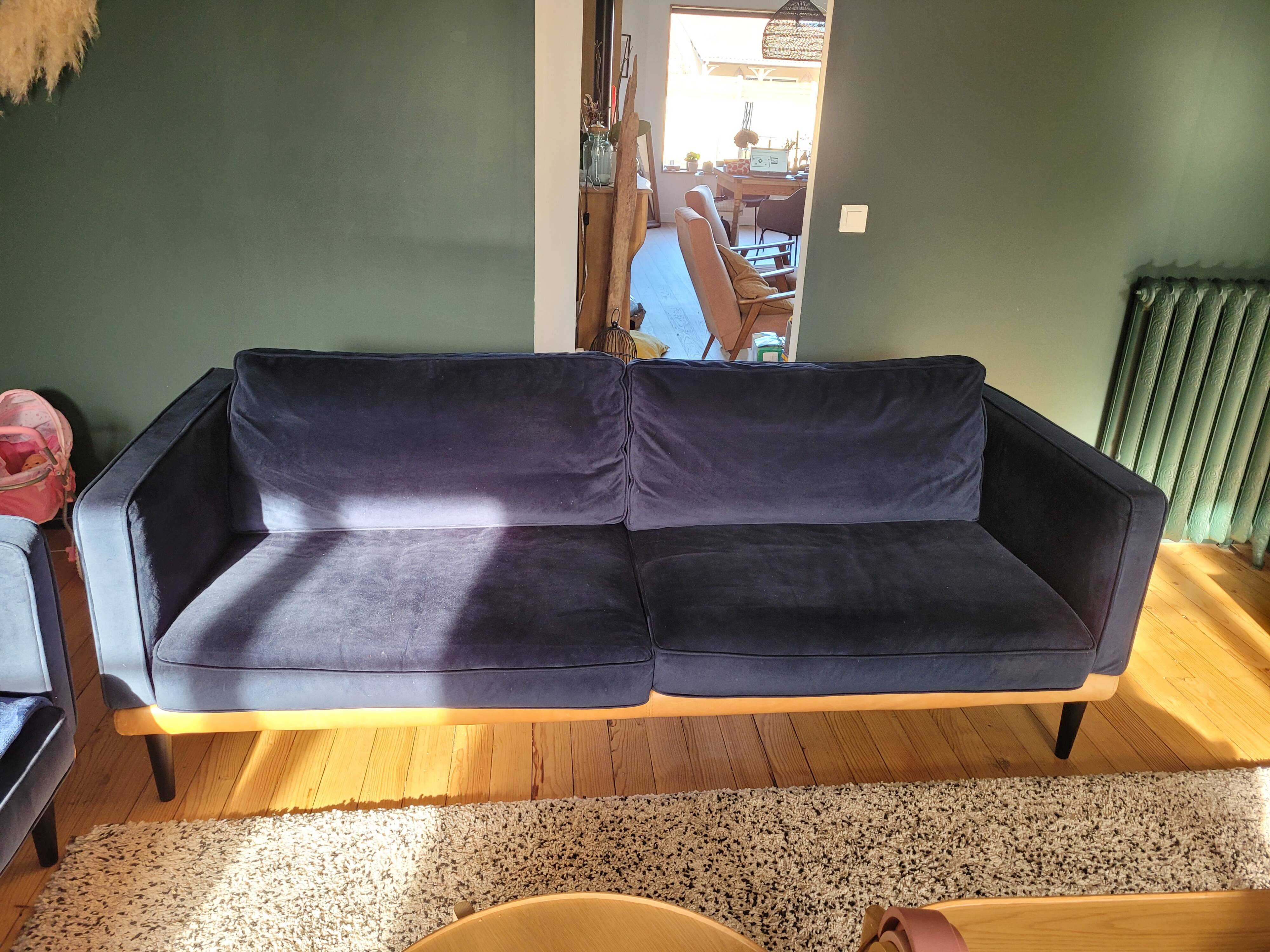 Georgio 3-seater sofa by HABITAT, midnight blue velvet