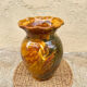 Ancient large vase in glazed speckled terracotta