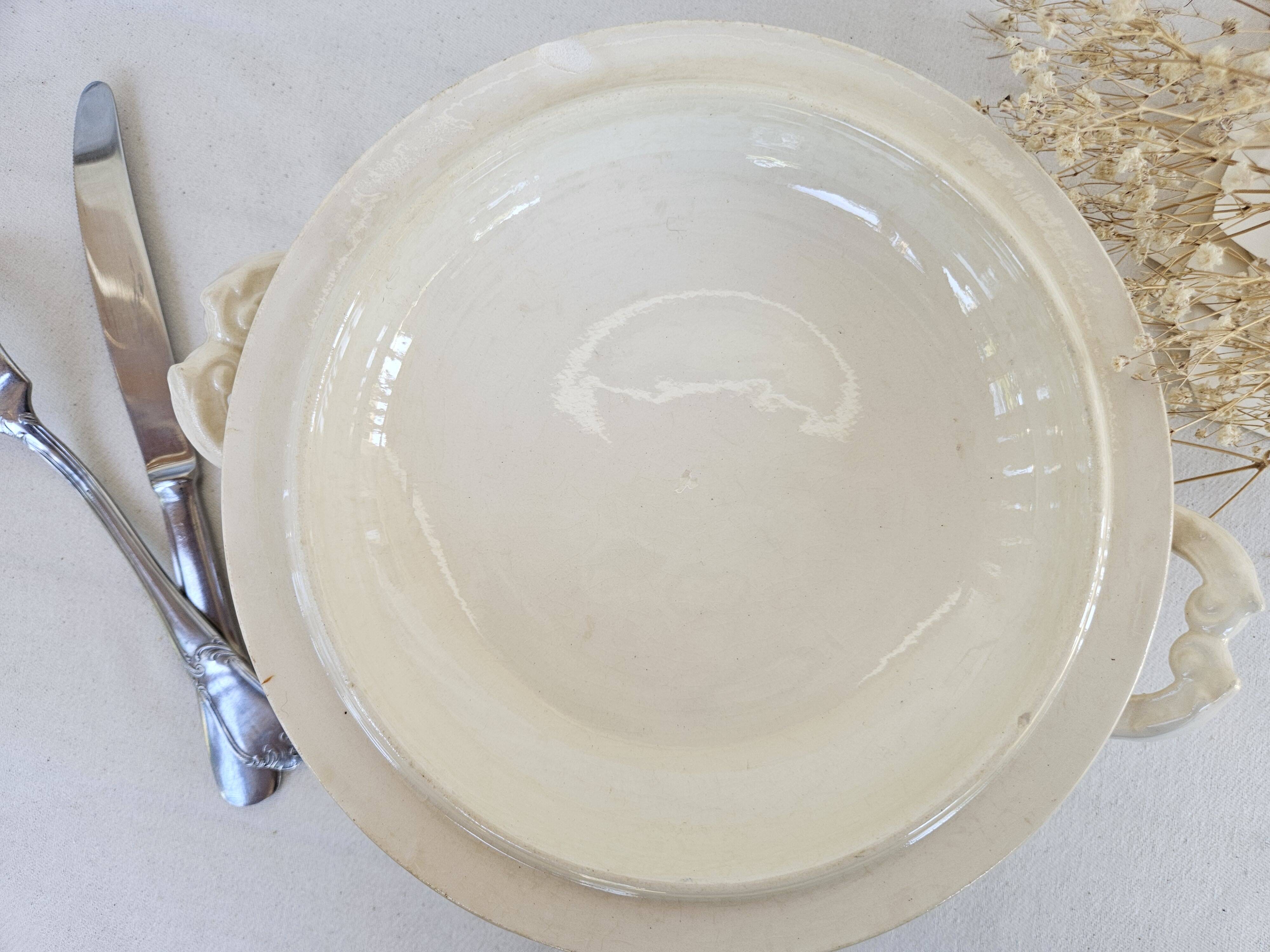 Soupière ancienne Gien Iris Terre de Fer