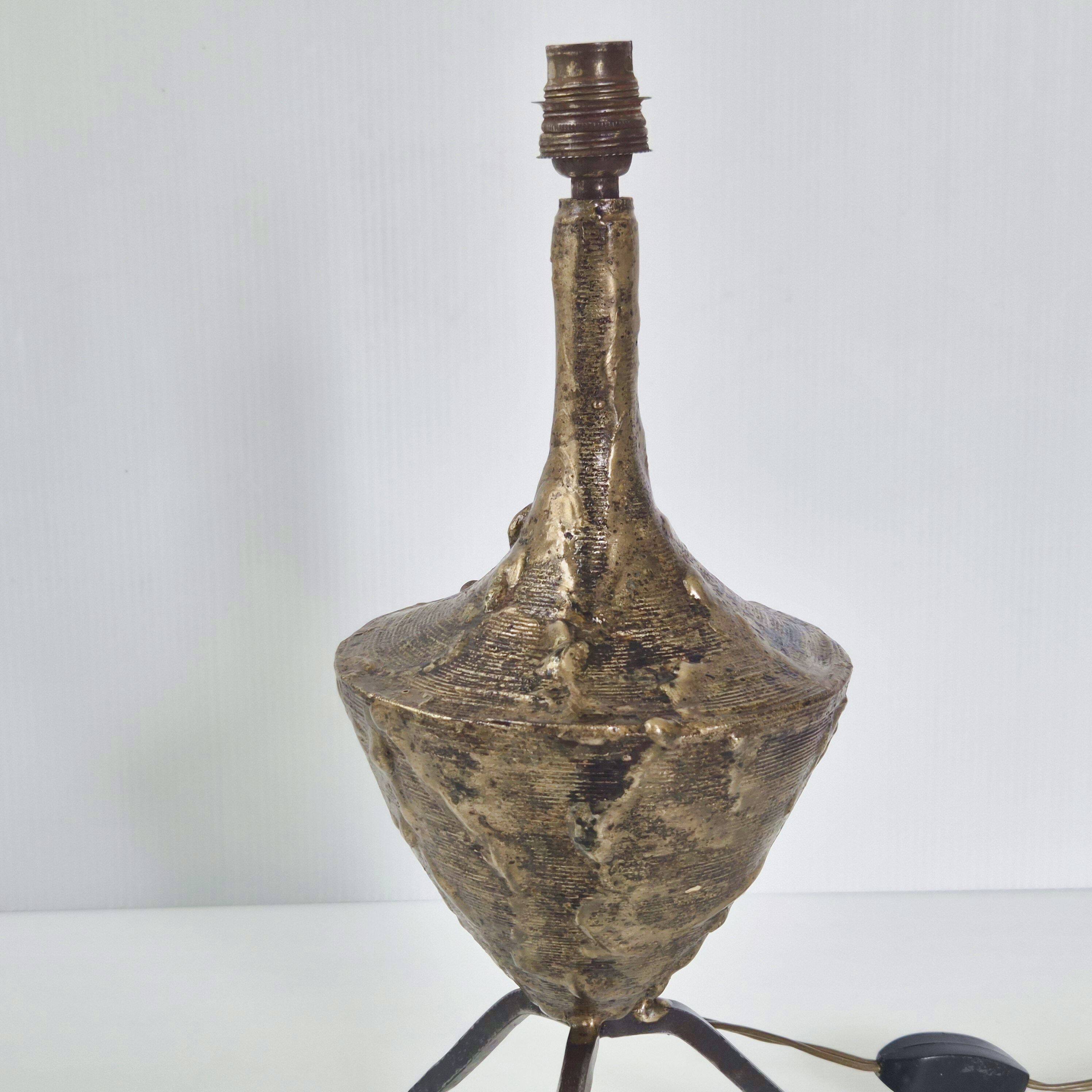 Vintage brutalist lamp by Max Bré 1970
