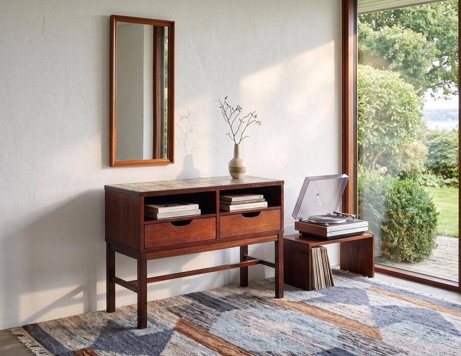 Mahogany Hall Table by Severin Hansen, Denmark, 1950s