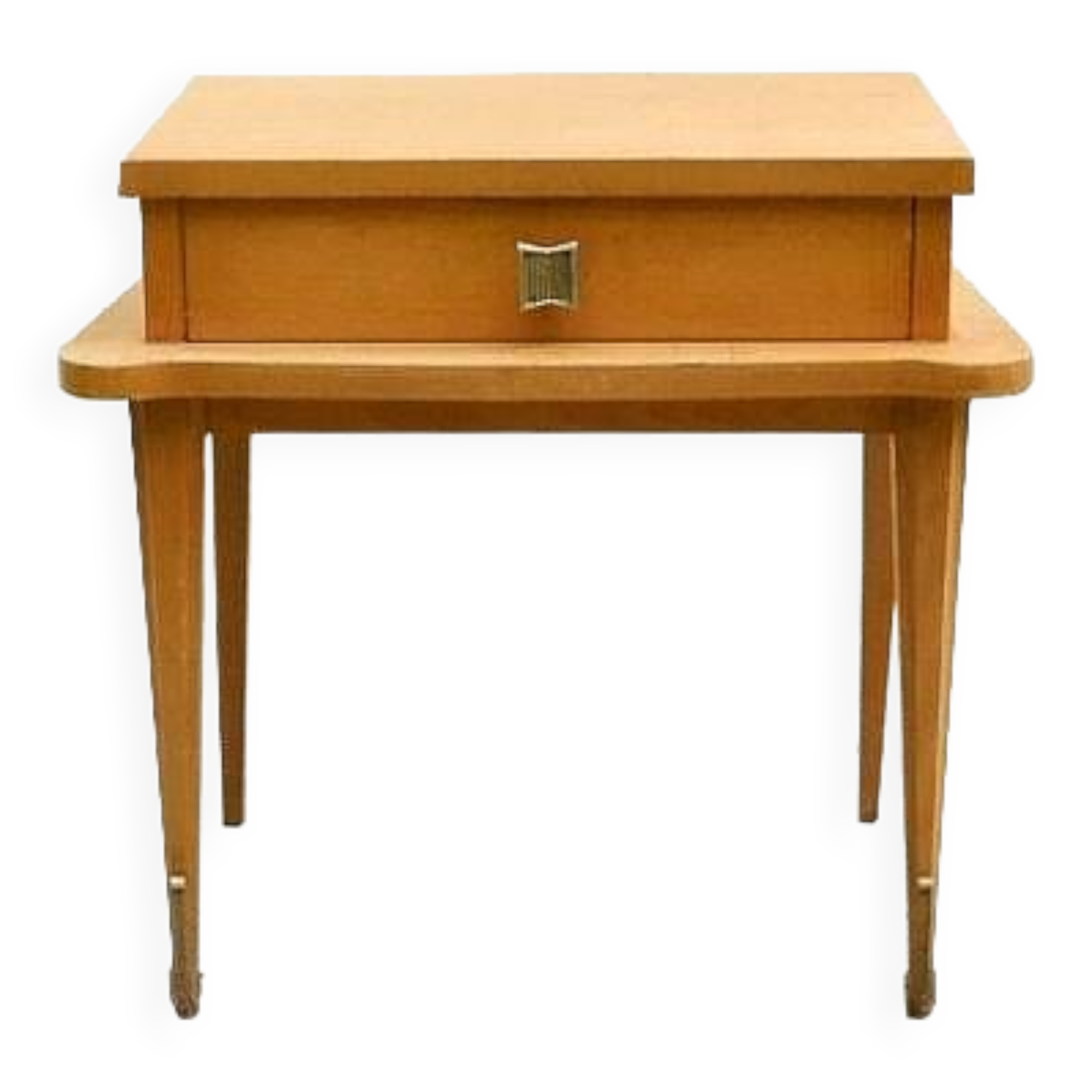 Table de chevet vintage 1950 bois clair