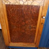 Buffet enfilade miroir art deco a motifs floral dessus marbre