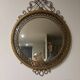 Round wall mirror - Gold metal with scrolls - Classic style - 1950s