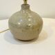 Signed ball lamp in vintage beige stoneware 1970 raffia rope lampshade 70s bohemian chic