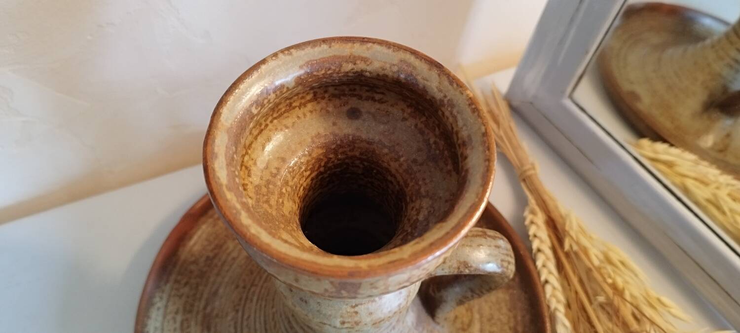 Kéraluc stoneware candlestick