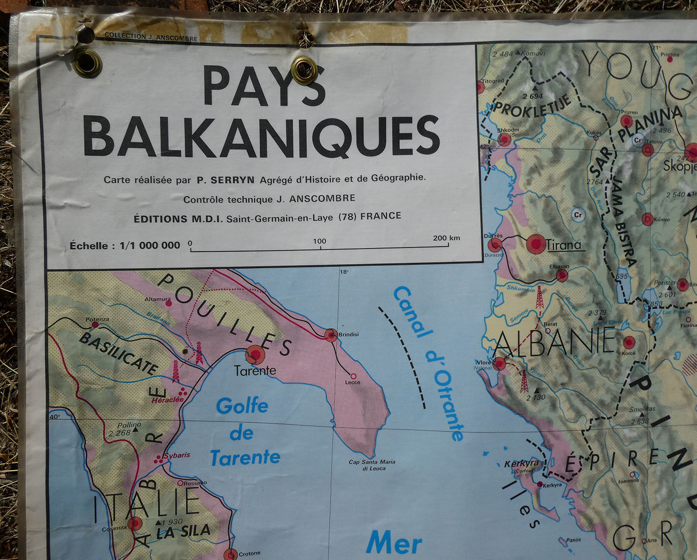 Vintage MDI "Country Balkaniques Poland - Czechoslovakia" school map