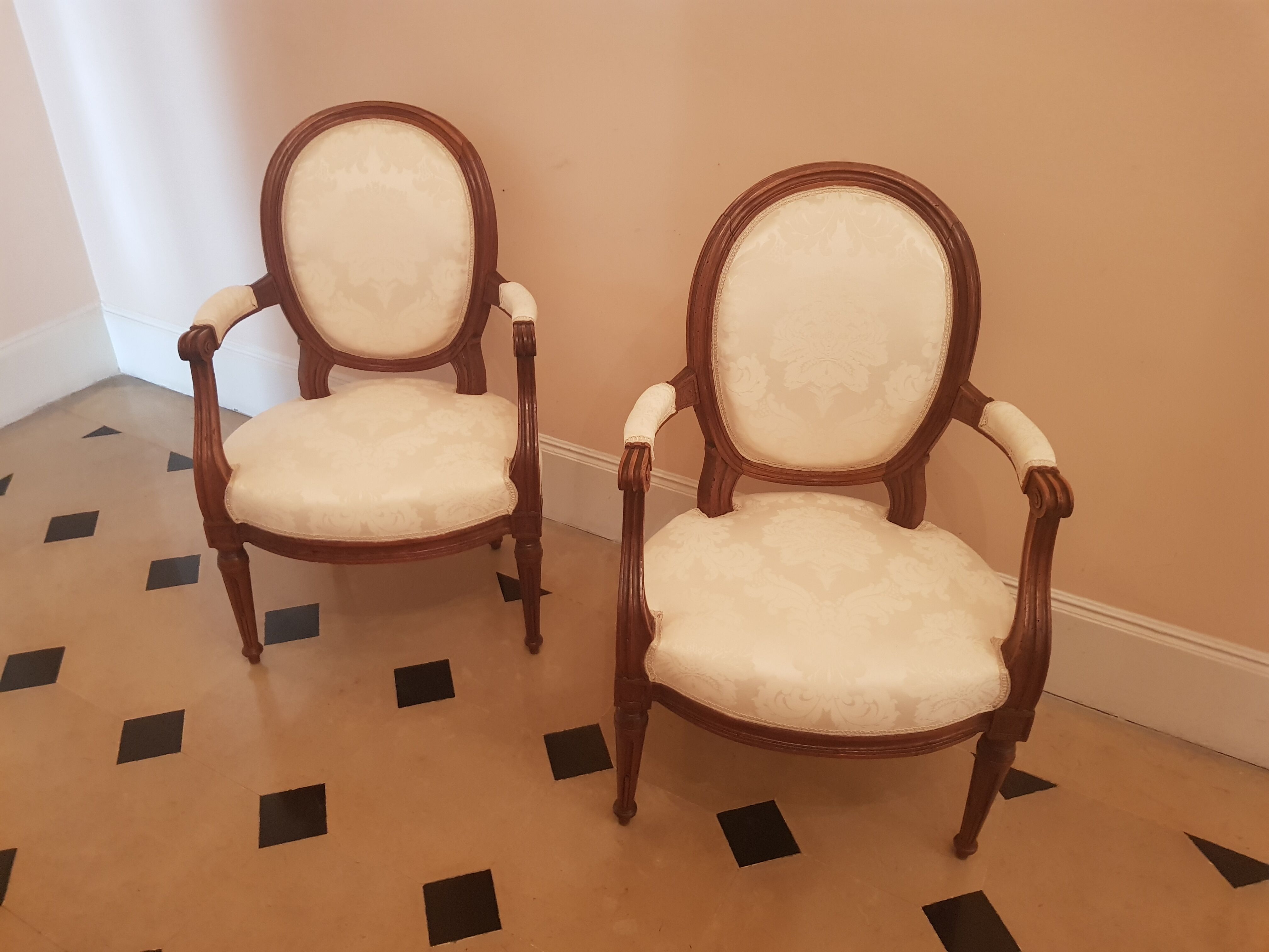 Pair of louis XVI armchairs around 1780